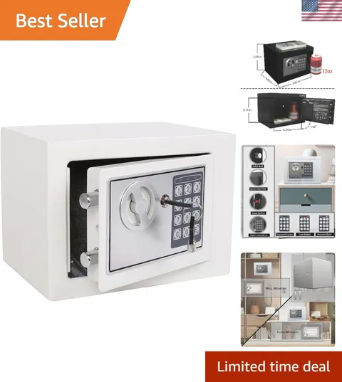 0.23 Cu Ft Small Steel Security Safe with Keypad - Portable & Secure Storage