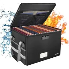 Portable File Organizer with Handle, Black