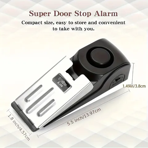 Space Saving Adaptable Stable Maneuverable 3PCS Dual Function Door Stopper Alarm