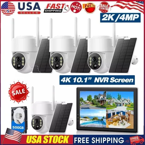 CAMCAMP Wireless Color Security Camera System Solar Battery Powered 2-Way Audio