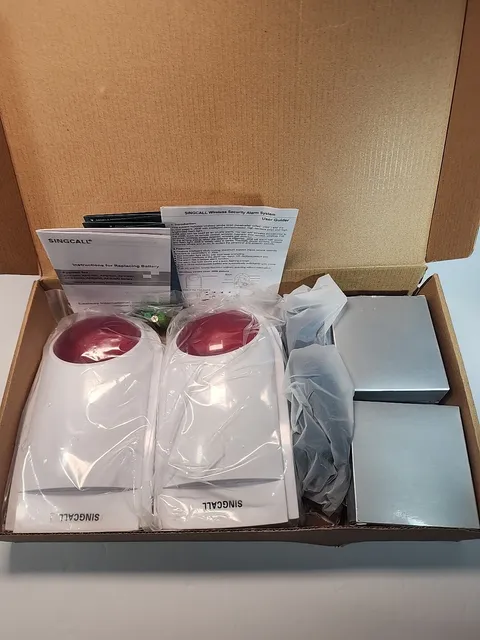 SINGCALL Strobe Siren Panic Alarm SOS Alert System 2 Sirens, 4 Emergency Buttons