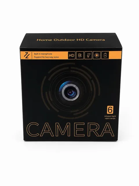 HD Wireless Outdoor Security Camera Black Night Vision Two-Way Audio Mic