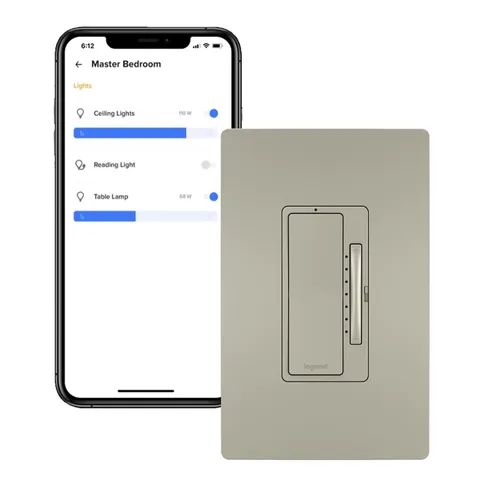 Legrand Radiant with Netatmo Smart Rocker Dimmer Switch, Nickel 1 Pack | Comp...
