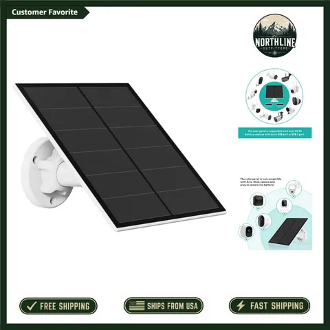 High-Efficiency 5W Solar Panel with Adjustable Mount for Battery-Powered Cameras