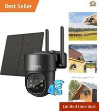2K HD 4G LTE Cellular Security Camera - Solar Powered with Night Vision & Alerts