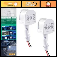 240-Degree Motion Sensor Light, 5-300LUX, 3 Modes, 60 Ft Range, Dusk to Dawn, 2-