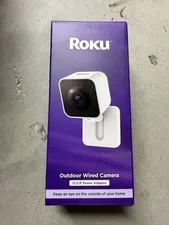 Roku Outdoor Wired Camera Night Vision 1080p Person Detection Cloud Brand New