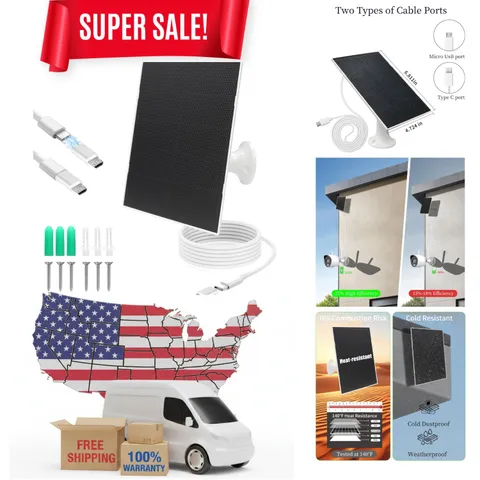 Compact 4W Solar Panel for Secure Outdoor Camera Charging - Ultimate Durability