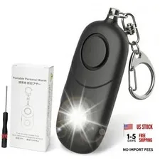Personal Alarm for Women Keychain Alarm:  135dB Emergency Keychain Siren Black