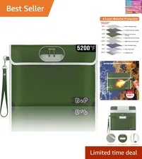 Fireproof Bag with Lock - 5200°F Heat Insulated, Waterproof Fireproof Money B...