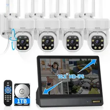 (2026 New) 5MP Wifi Security Camera System Outdoor, 4 Dual-Antenna Cameras, 10CH