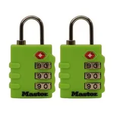 Master Lock Luggage Lock 1 3/8'' 3 Dial Combination 2Pk