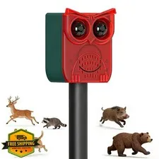 ChunHee Solar Alarm Outdoor Dog Bark Deterrent Red 1pk