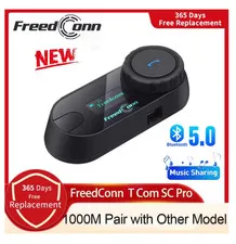 FreedConn T-Com SC Bluetooth Intercom 6 Riders FM Helmet Headset