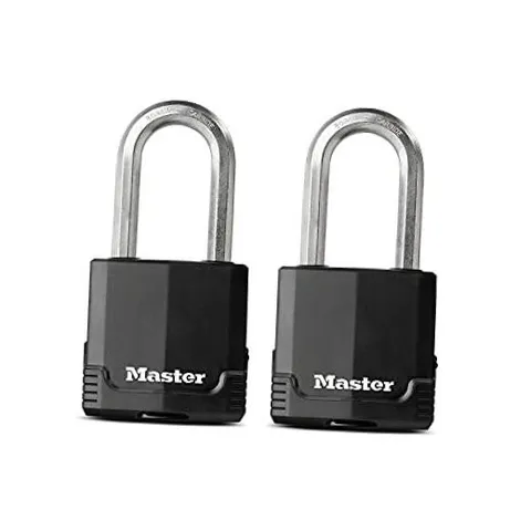 M515XTLH Magnum Heavy Duty Padlock with Key, 2 Pack Keyed 2 Pack, Keyed-Alike