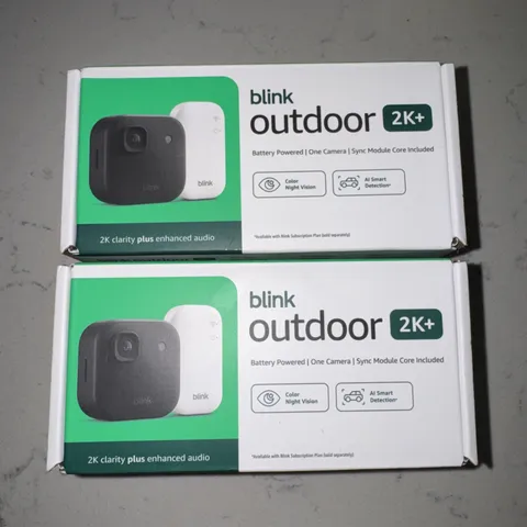 Blink Outdoor 2K+ Wireless Smart Security Camera with Sync Module Core Total 2