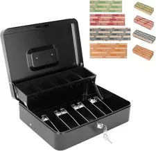 MEJOR Caja De Dinero Para Recibo Billetes Efectivo De Bloqueo Seguridad Metal