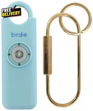 Personal Safety Alarm for Women Loud Siren Strobe Keychain Aqua