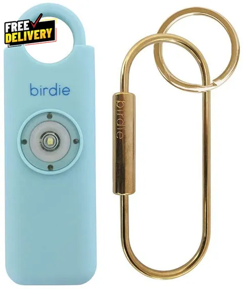 Personal Safety Alarm for Women Loud Siren Strobe Keychain Aqua