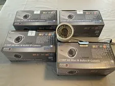 FLIR 2.1MP Mini IR bullet IP Camera, Lot of 4, 3 New, 1 Used
