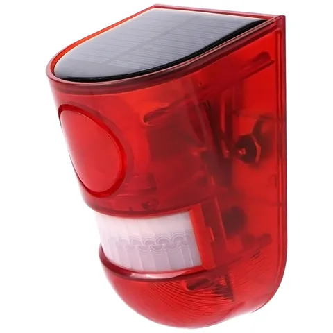 Solar Motion Sensor Alarm with Strobe Light