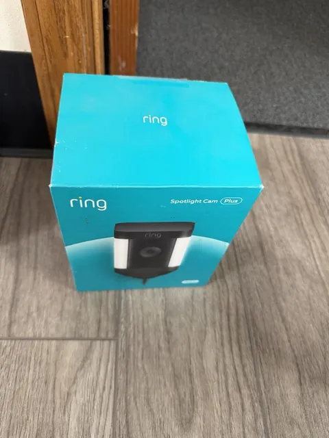 Ring SPOTLIGHT Cam PLUS Wired Outdoor Camera Lights and Siren Black