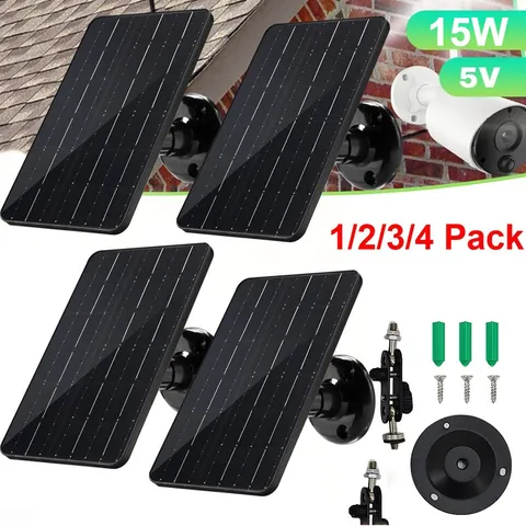 15W 5V Solar Panel USB Power CCTV Camera Security Cam Battery Charger Outdoor