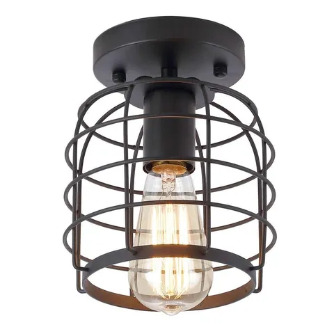 Create For Life® Industrial Vintage Flush Mount Ceiling 1 pack black