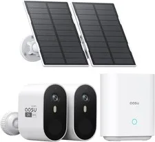AOSU 2K Solar Security Cameras Wireless Outdoor, 166° WiFi Camera Surveillance