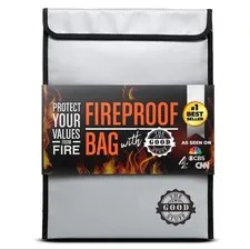 Fireproof Document Bag Legal Size: 15" x 11" [2000°F Rated] Protect Birth Cer...