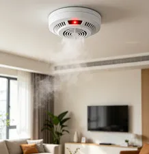 360° Smoke Detector Fire Alarm 85dB Loud Alert DC3V Photoelectric Sensor