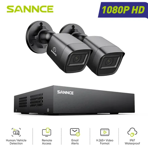 SANNCE HD 1080P Lite 8CH DVR 2MP Video Security Camera System AI Human Detection