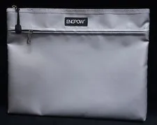 ENGPOW Fireproof Document Bag Two Pockets Two Zippers Flame Safe 13.4"x 10.2"