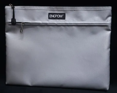 ENGPOW Fireproof Document Bag Two Pockets Two Zippers Flame Safe 13.4"x 10.2"
