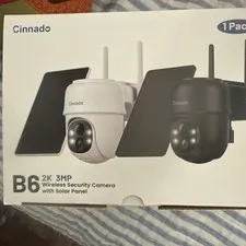 Cinnado B6 2K 3MP Wireless Security Camera with Solar Panel 1 Pack