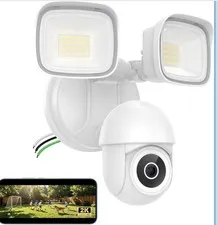 2K Floodlight Camera 360° View, 3500LM Hardwired Security Outdoor Camera