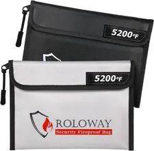 Fireproof Bag 5200℉ Heat Insulated, Fireproof Money Bag with Zipper