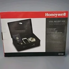 Honeywell Portable Fireproof Steel Security Safe Box W/ Foam Floor Pad 6104