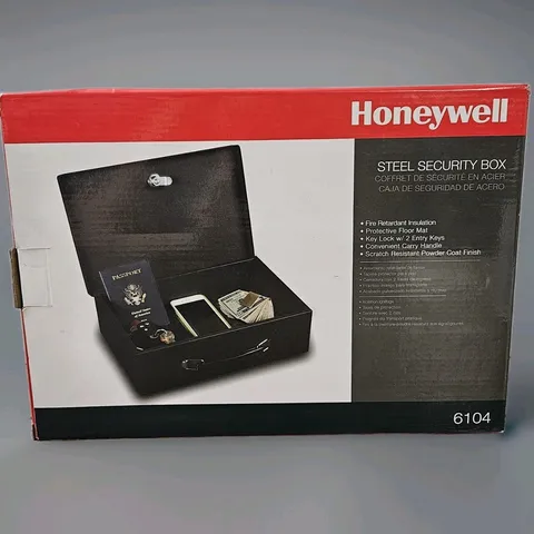 Honeywell Portable Fireproof Steel Security Safe Box W/ Foam Floor Pad 6104