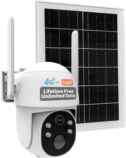 MOES S52 4G LTE Solar PTZ Security Camera Lifetime Free Data 3MP IP65