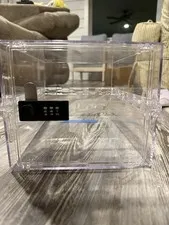 Lockable Storage Box Shatterproof Safe Medication Electronics Ideal Home New