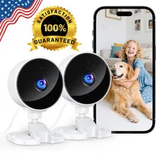2 Pack Security Camera for Bacurity Camera for Monitoring, 2.4GHz WiFi