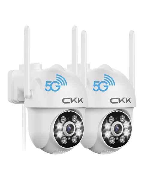 CKK 2K Security Cameras Outdoor 2Pack, 2.4G/5G Wireless Home Security Cameras...