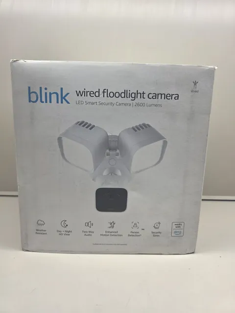 NEW Blink Wired Outdoor Floodlight Camera, Smart Security, 2600 Lumens, White