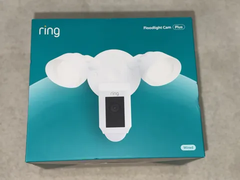 Ring Floodlight Cam Wired Plus Motion-Activated Camera 1080p White