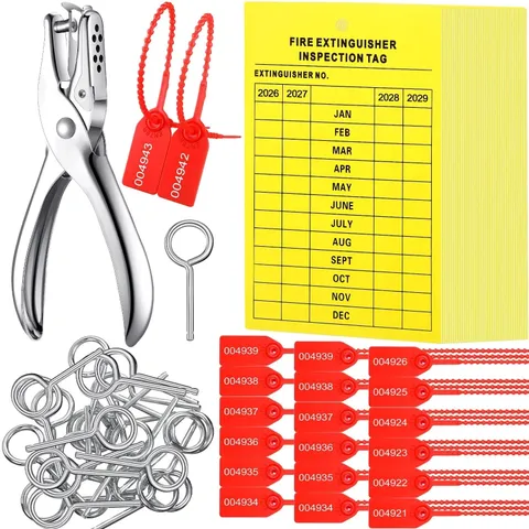 76 Pcs Monthly Fire Extinguisher Inspection Tags Set Including 4 Years Mainte