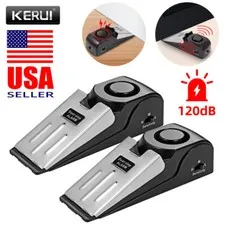 2PCS Door Stop Alarm Wireless Door Stopper Alert for Home Travel Security Safe