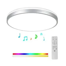 HOREVO LED Ceiling Light with Remote Control Large, Silver-24W Lamp