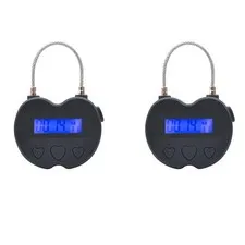 2X  Time Lock LCD Display Time Lock USB Rechargeable Temporary Timer8639
