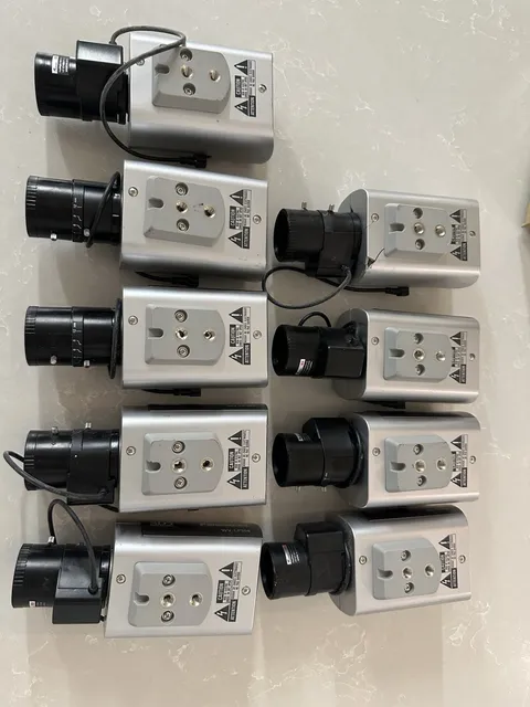Lot of 9 Panasonic WV-CP504 SD5 CCTV Cameras Rainbow 2.7-12mm F1.2 Lenses